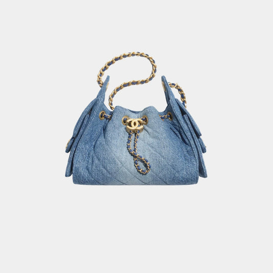 Chanel 25 Mini Handbag Washed & Gold Tone Metal