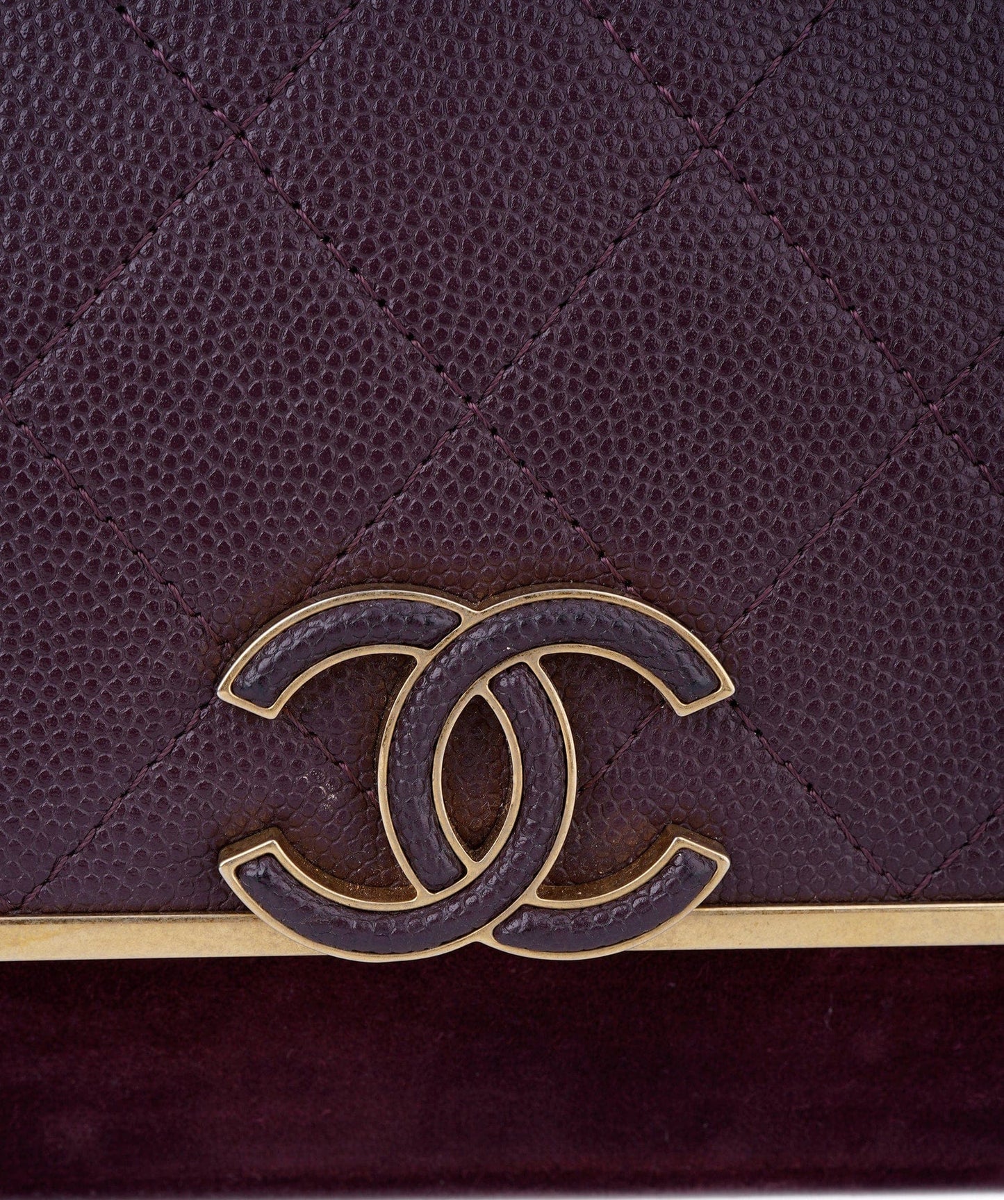 Chanel Burgundy CC Suede Crossbody ALL0869
