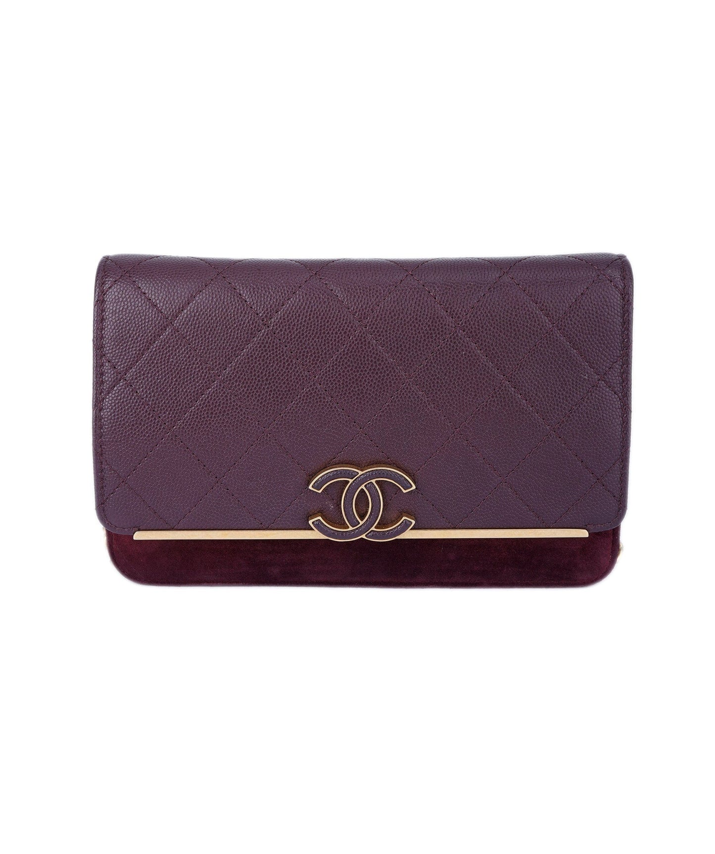 Chanel Burgundy CC Suede Crossbody ALL0869