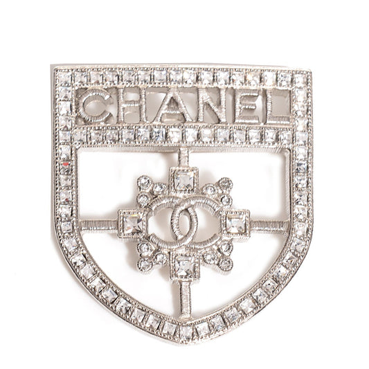 CHANEL CC Crystal Crest Shield Armor Brooch Handbag