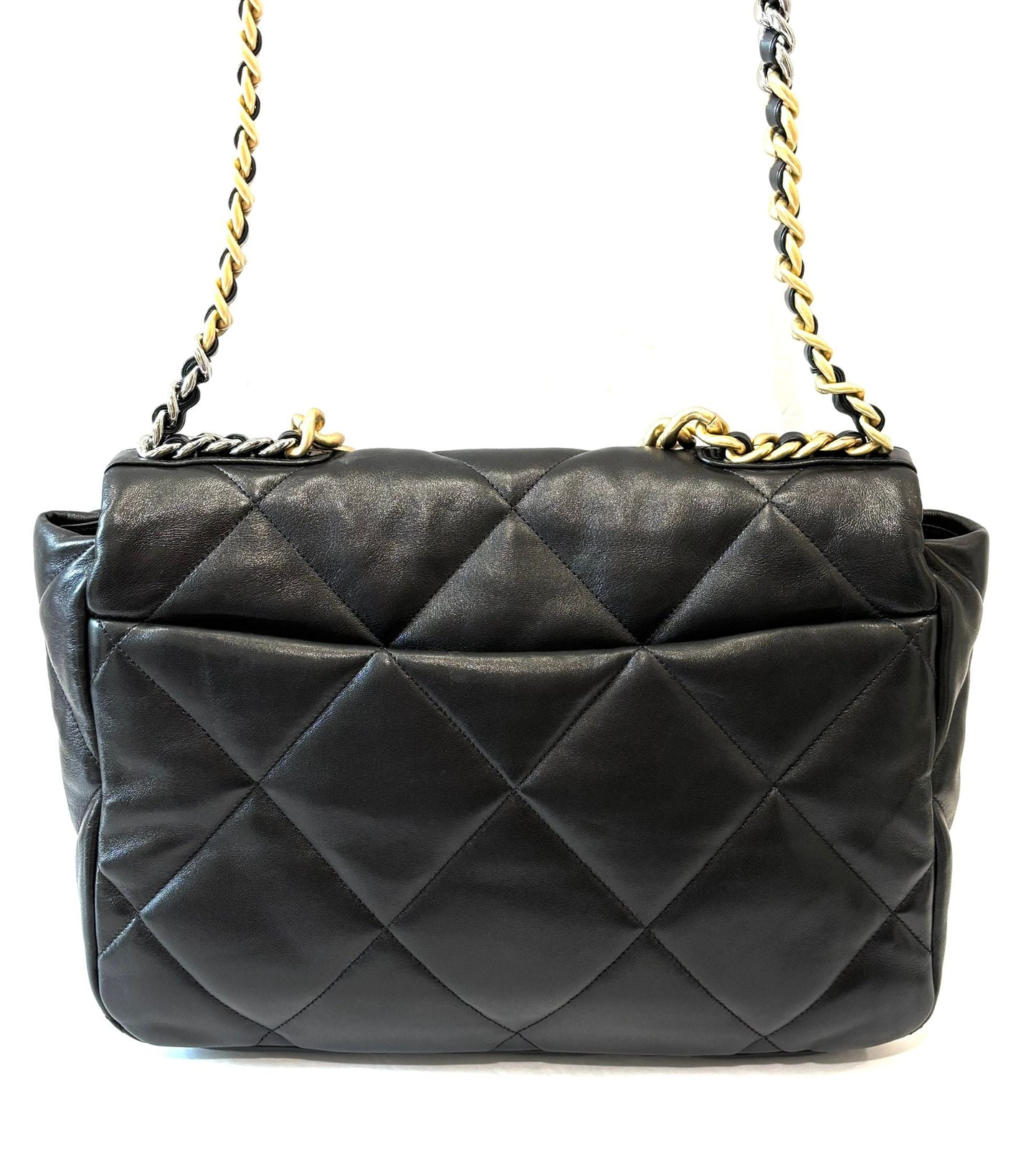 CHANEL QUILTED GOATSKIN MAXI CHANEL 19 FLAP BACK Shoulder Bag