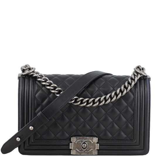 Chanel Boy Bag Old Medium | Black 24 Series