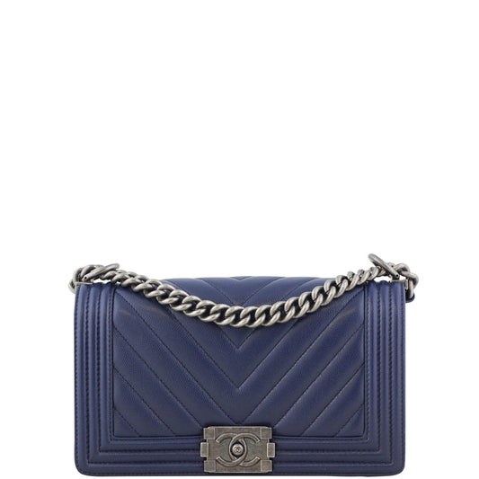 Chanel Boy Chevron Old Medium | Silver Hardware