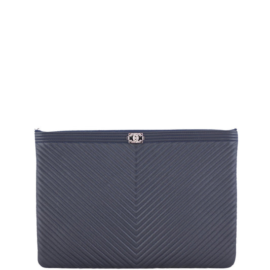 Chanel Boy Chevron O-Case Large