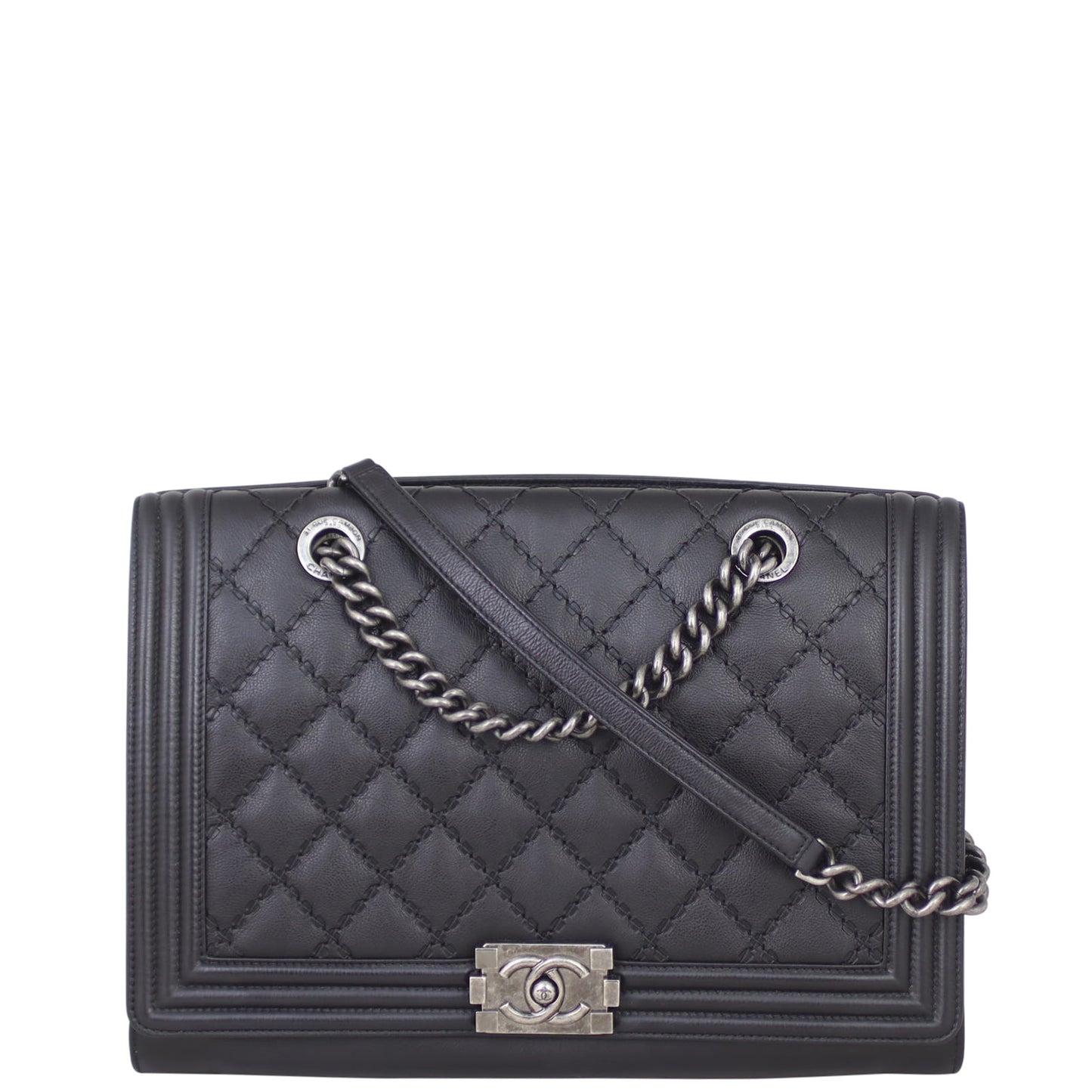 Chanel Boy Double Stitch Large Shopping Tote