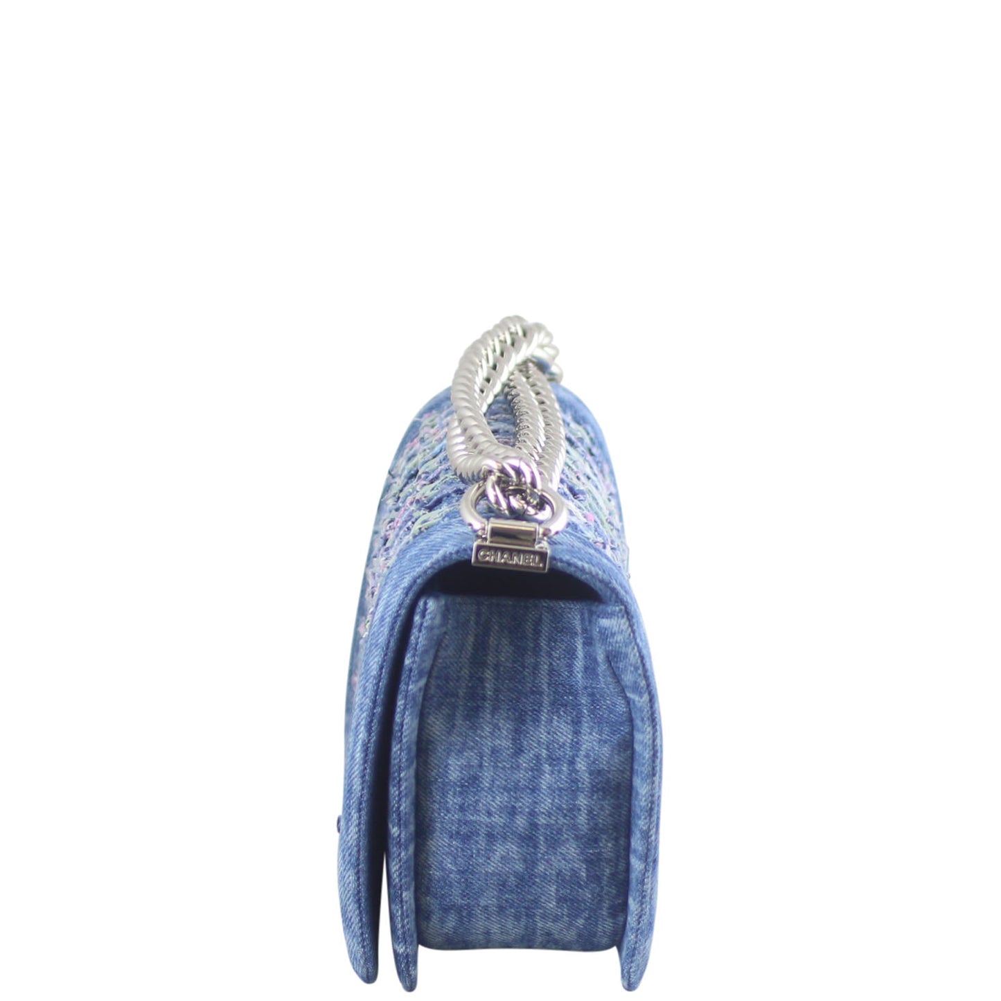 Chanel Tweed and Denim Boy Old Medium