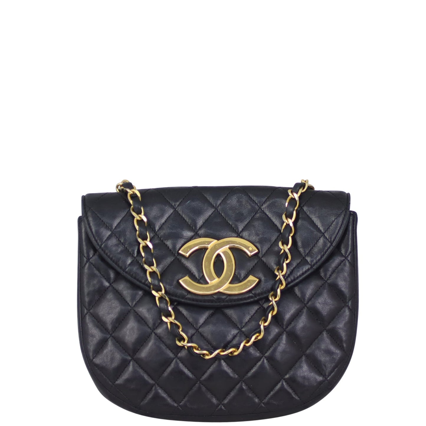Chanel CC Round Quilted Flap Bag