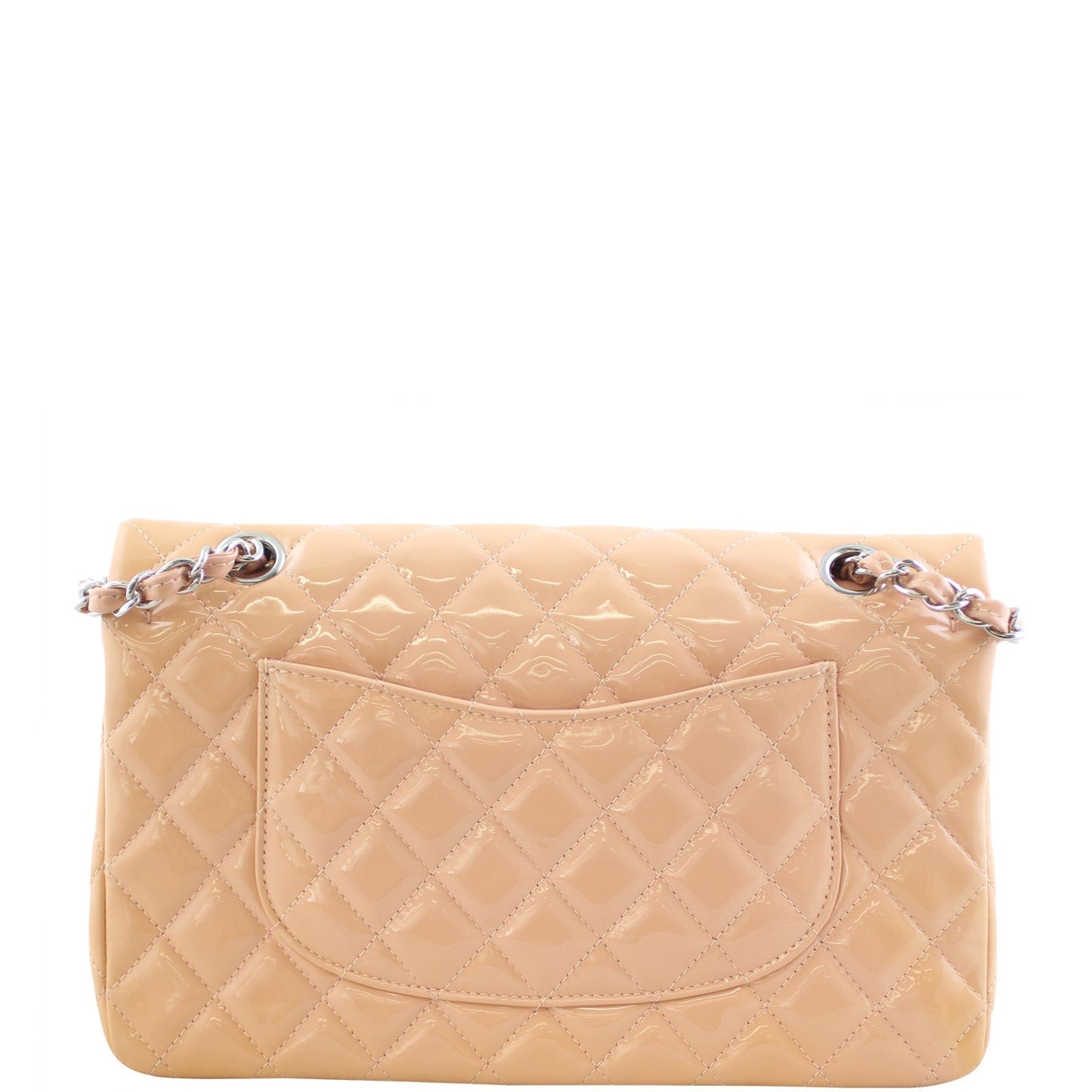 Chanel Classic Double Flap Medium Patent Bag | Rose Beige