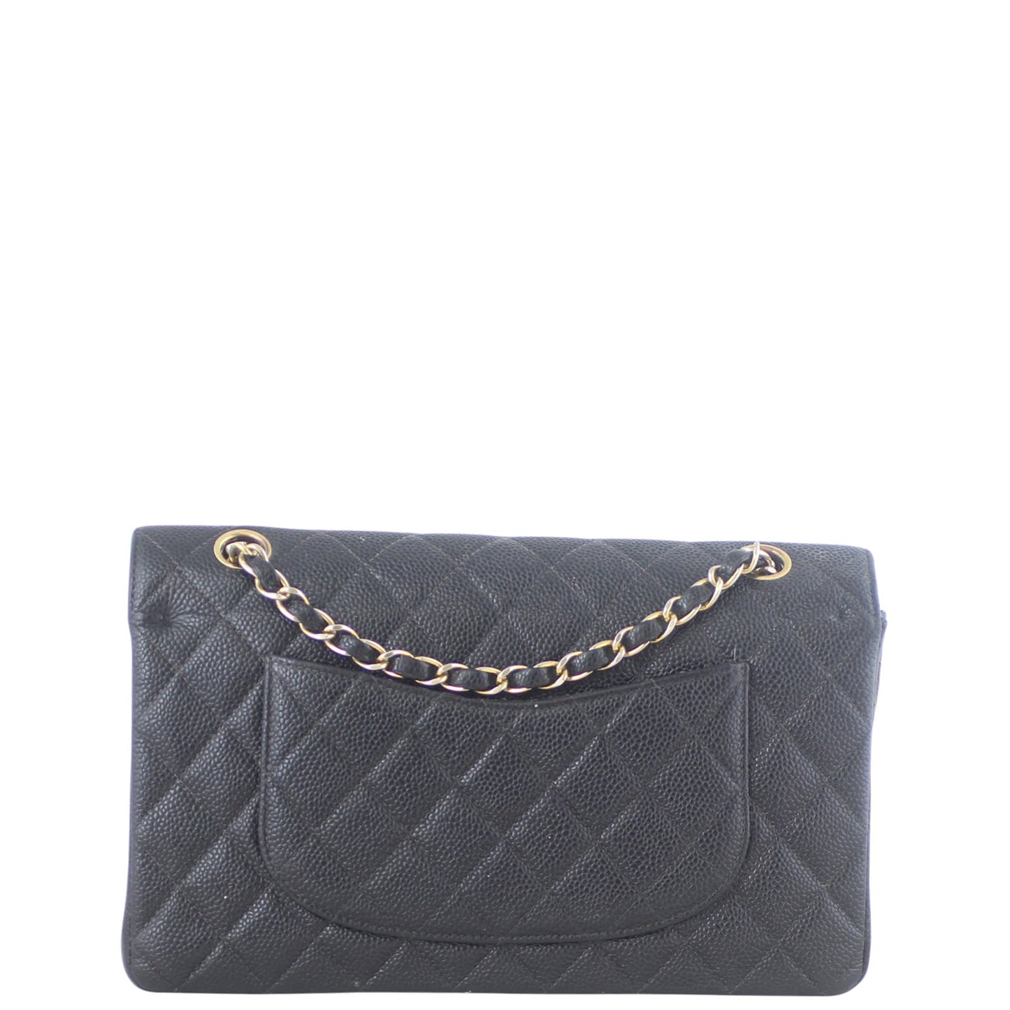 Chanel Classic Double Flap Medium | Black Caviar Gold Hardware Double Chain Strap