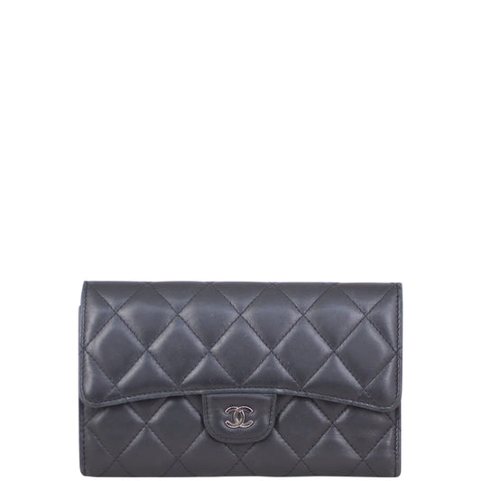 Chanel Classic Flap Wallet | Diamond Silver Hardware