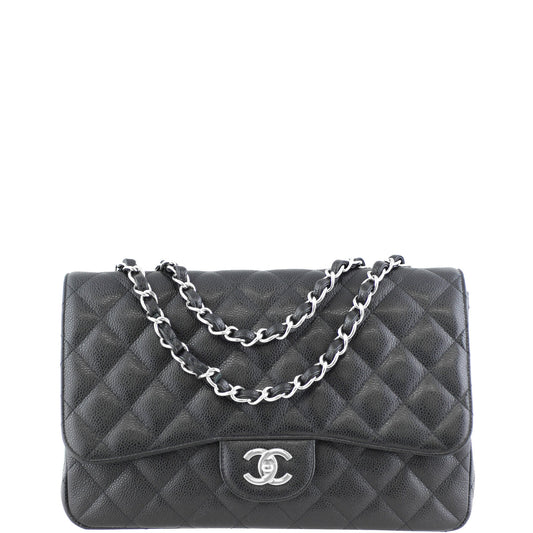 Chanel Classic Single Flap Jumbo | Black Caviar 13 Series
