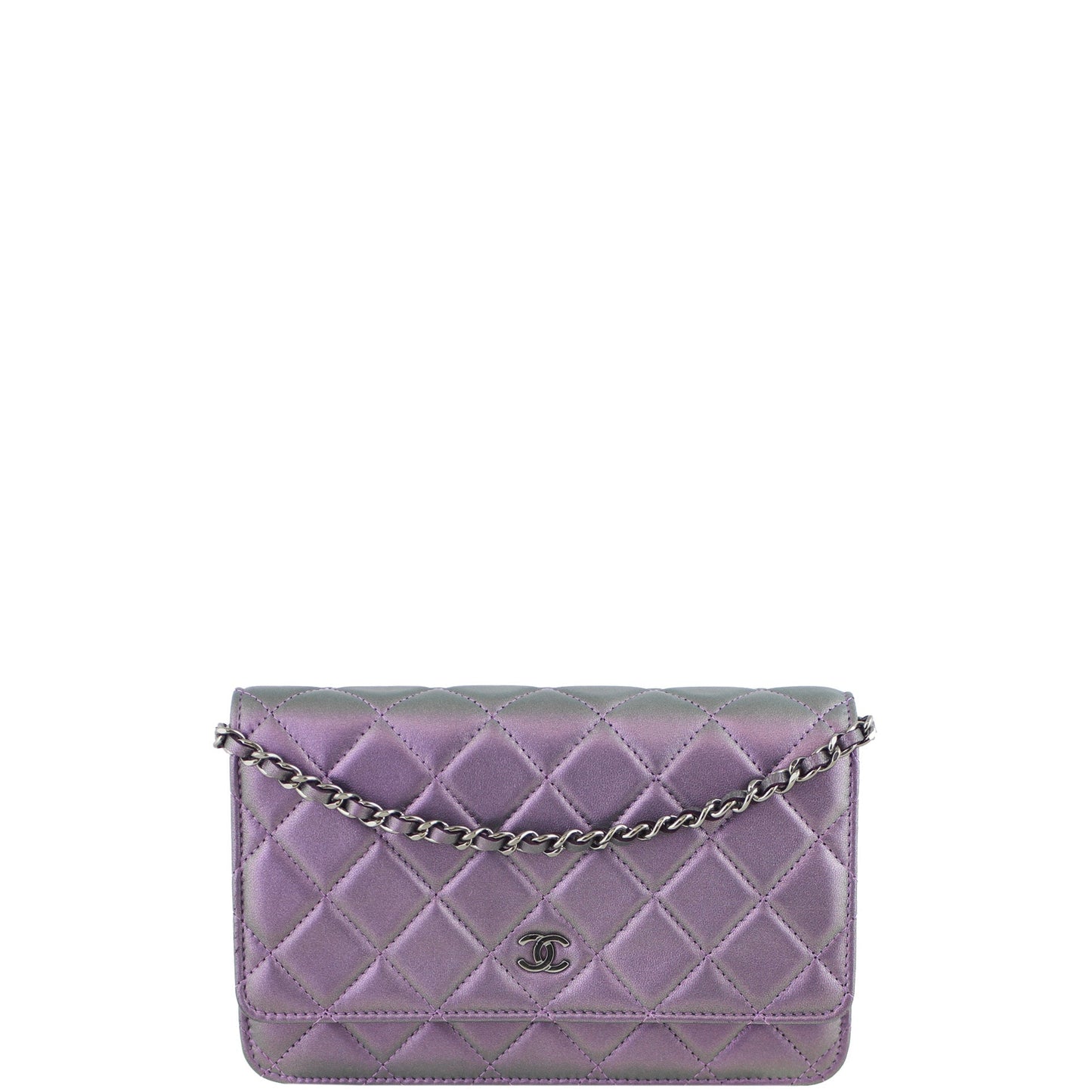 Chanel Classic Wallet On Chain Iridescent | Purple And Green