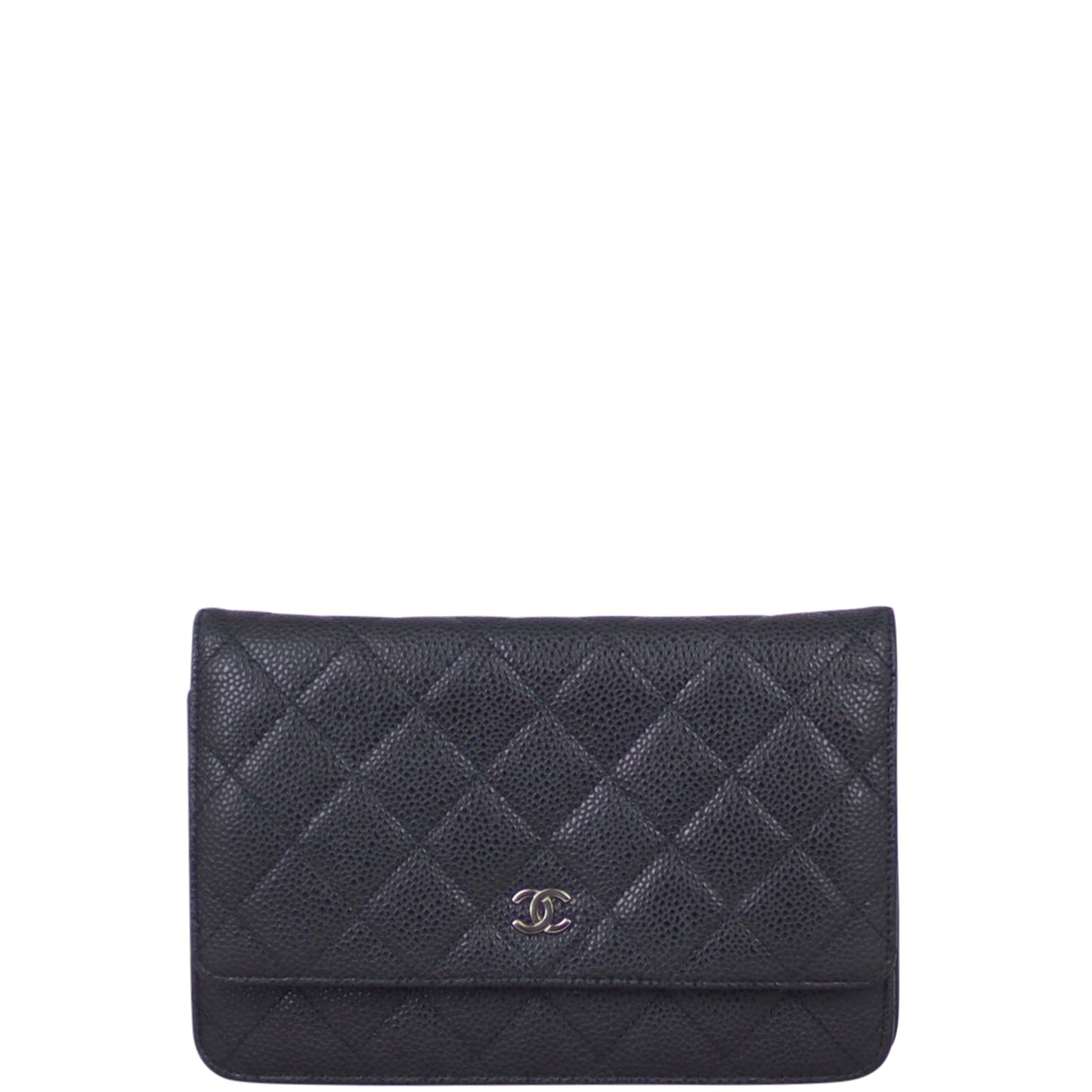 Chanel Classic Wallet on Chain | Black Caviar Silver