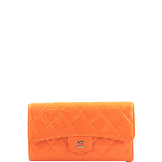 Chanel Patent Calfskin Quilted Tri-Fold Wallet