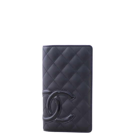 Chanel Ligne Cambon Yen Wallet | Black Silver Hardware