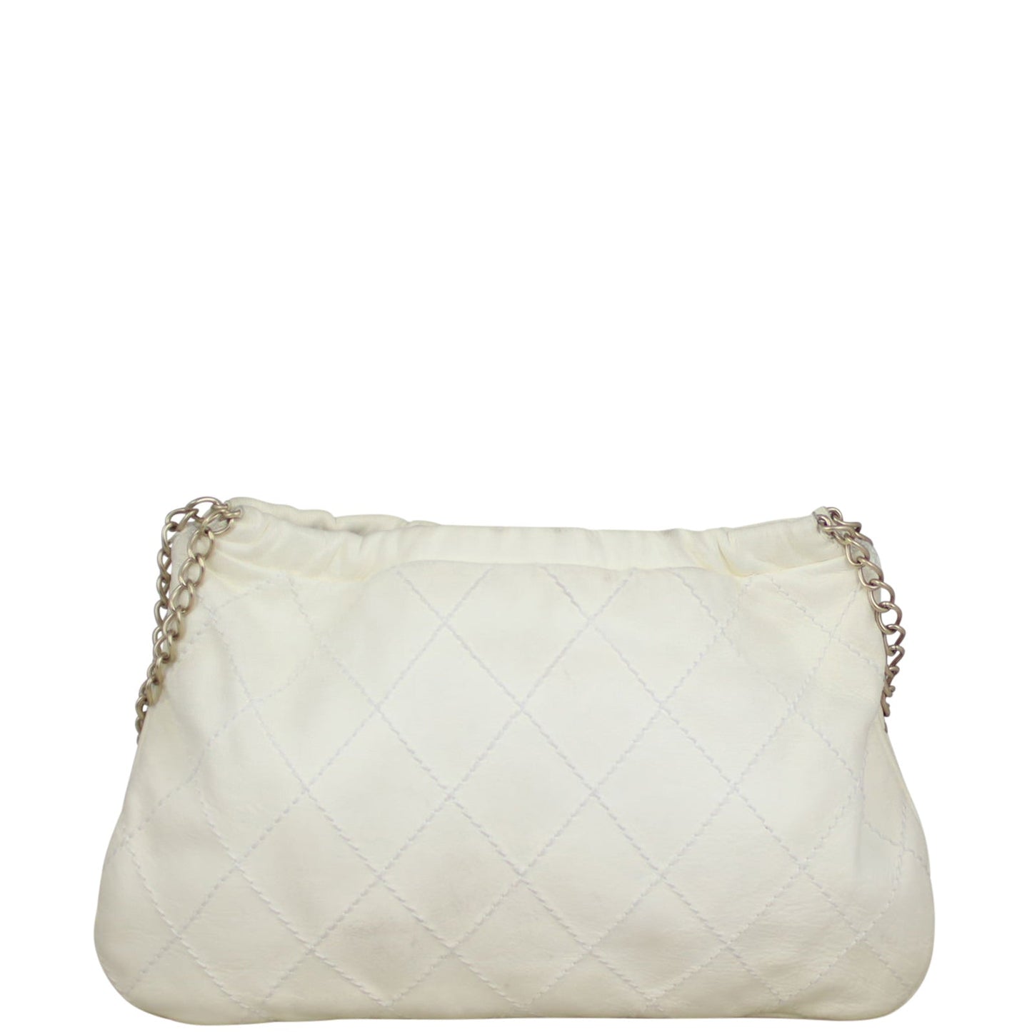 Chanel Quilted Rose Applique Hobo | Cream