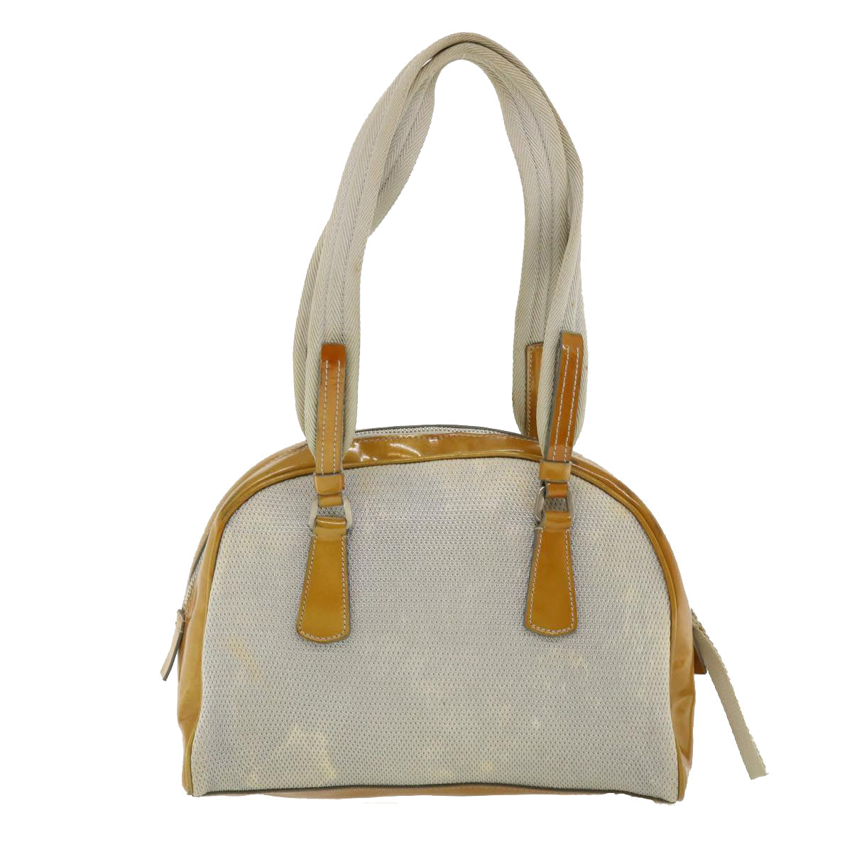 Prada Sports Shoulder Bag Patent Leather Silver