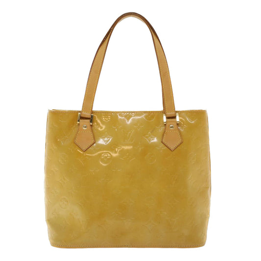 LOUIS VUITTON Monogram Vernis Houston Hand Bag Beige M91004 LV Auth cl523