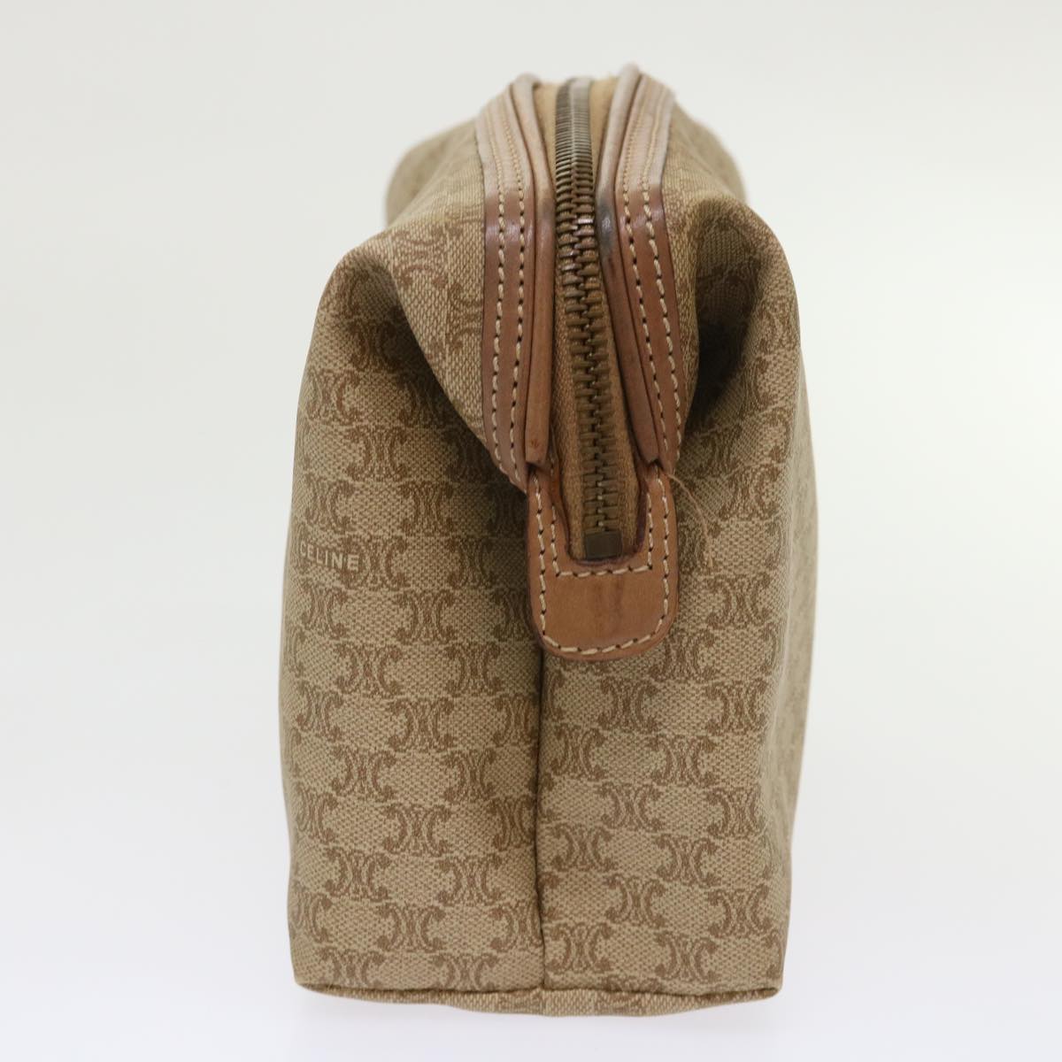 Luxury CELINE Macadam Canvas Clutch Bag PVC Leather Beige cl641