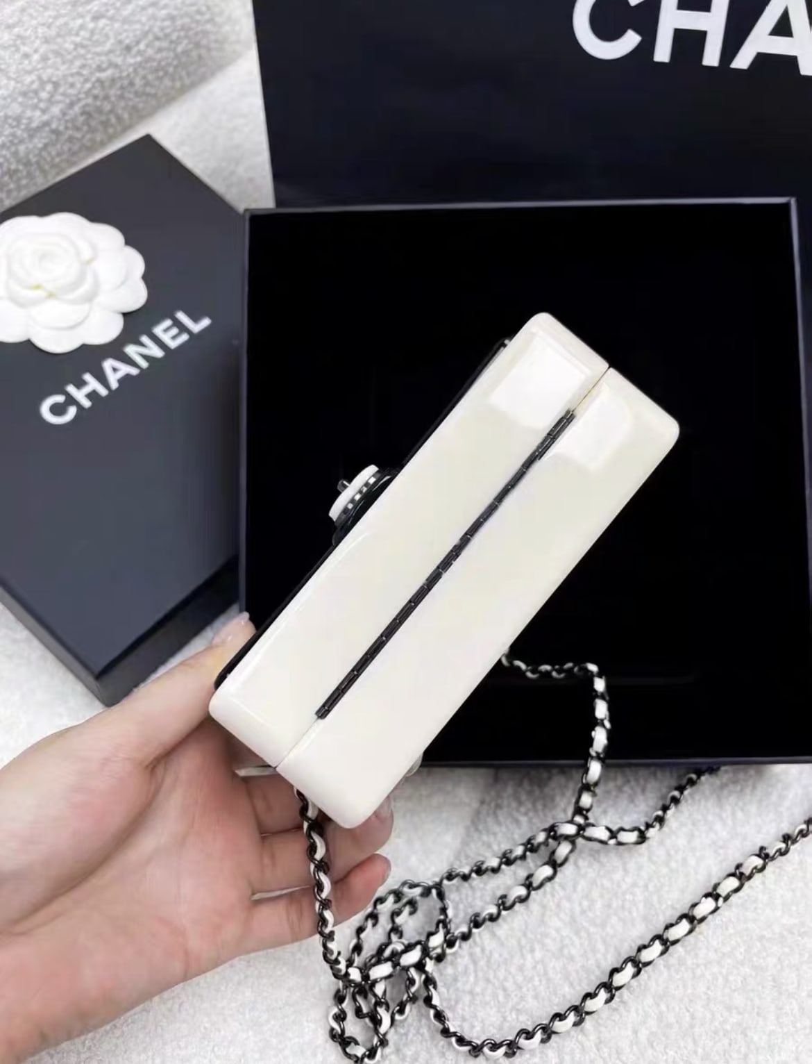 Chanel Black White Acrylic Chain Bag collector s items