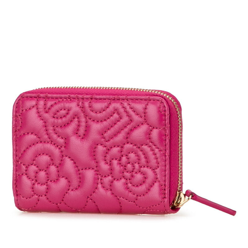 Chanel Camellia Lambskin Coin Case Handbag