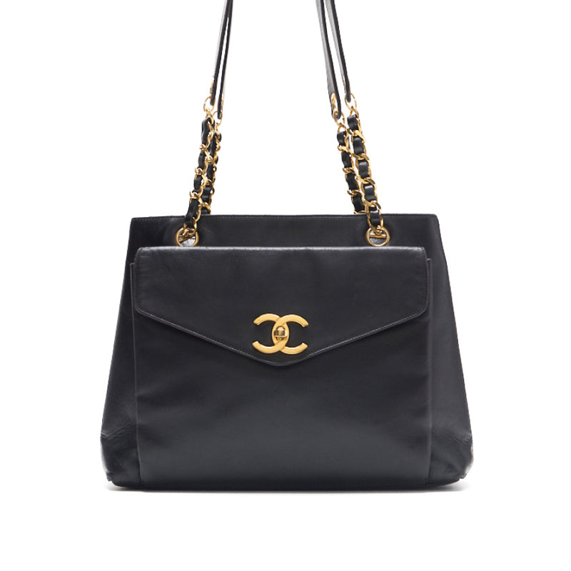 CHANEL CHANEL OUTSIDE FLAP Double Chain Shoulder  Black  Tote Bag  Start Bag Lady Bag Hybrid ? Delivery? Himalan Online