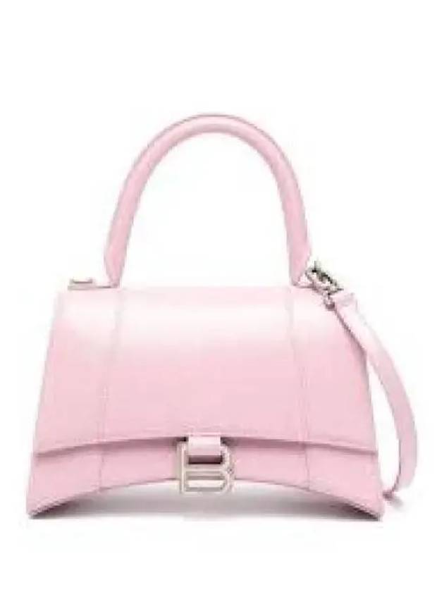 Luxury Balenciaga Trending 2026 Hourglass Shiny Box Calfskin Small Tote Bag Pink