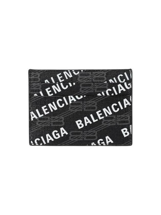 Luxury Balenciaga Trending 2026 Monogram Pattern Card Wallet Black