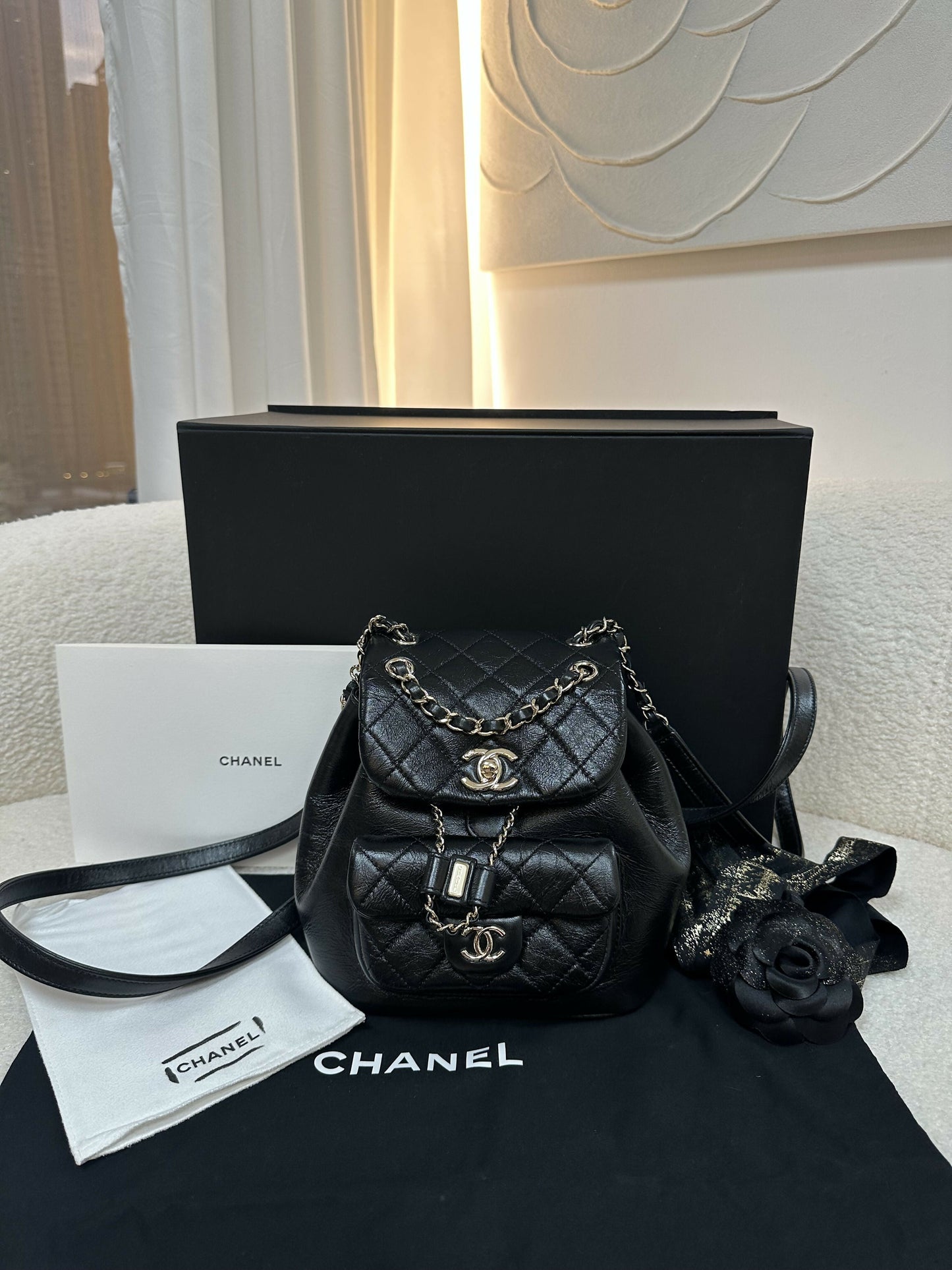Chanel 22c Shiny Calfskin Backpack