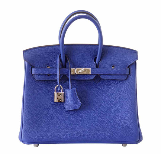 HermesBirkin 25 Bleu Electric Bag