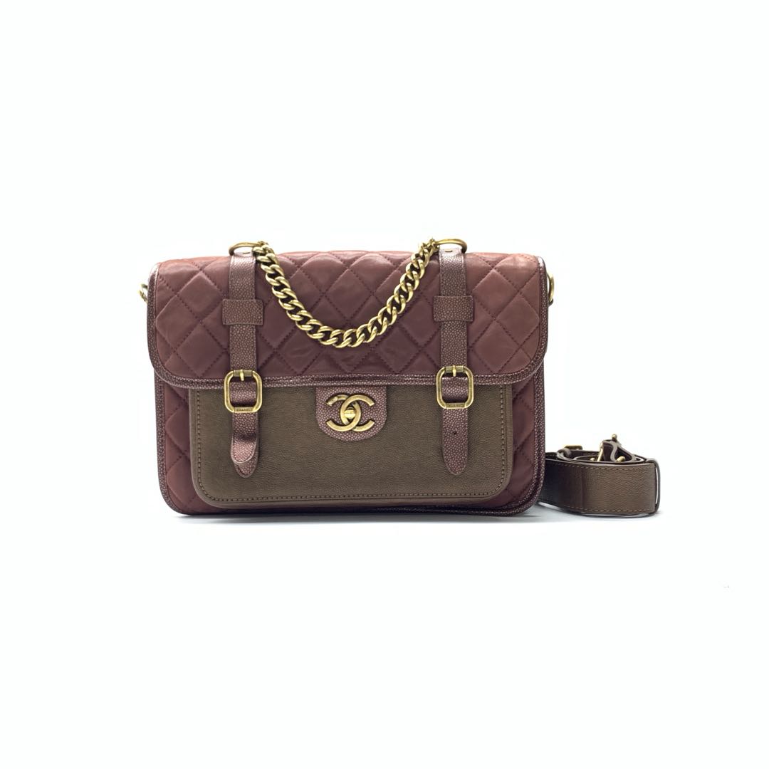 Chanel Cambridge Fabric Leather Shoulder Bag