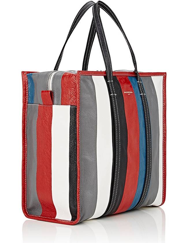 Luxury Balenciaga Trending 2026 Bazar Striped Shopper Medium Tote Bag