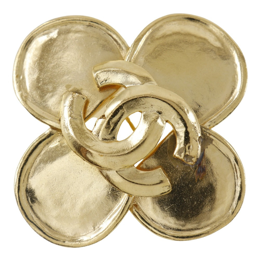 Chanel CHANEL Clover Brooch G Mesh  1996 96P  28.8g Clover