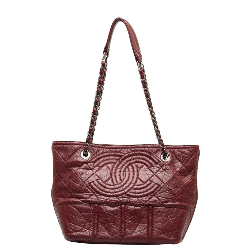 Chanel Big Coca Cola Chain Tote Bag Wine Red Leather Chanel
