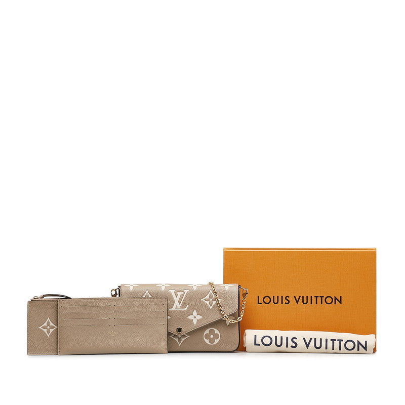 Louis Vuitton Monogram Implant Poschet Felice Chain M82480 Étope Grey Leather Louis Vuitton