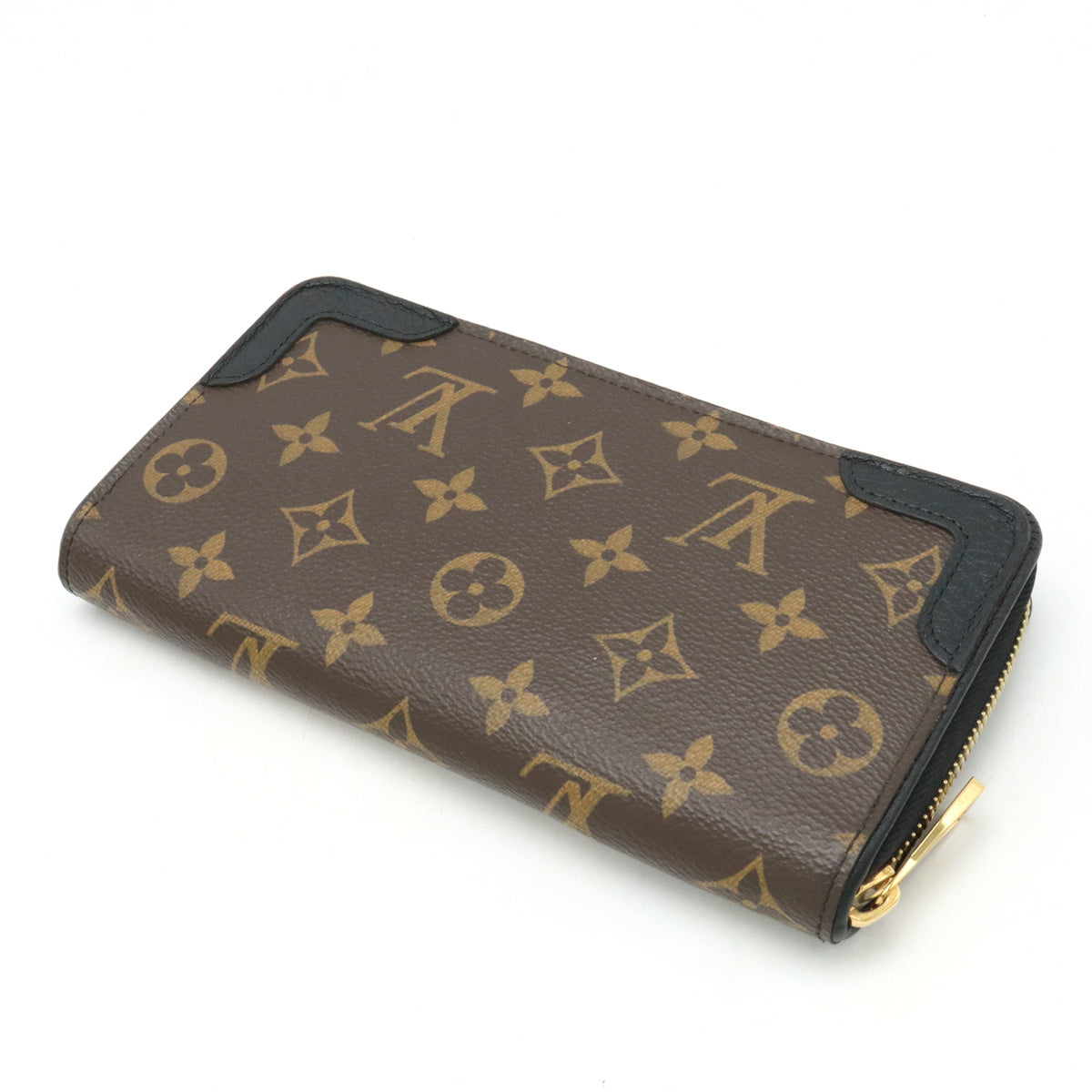 Louis vuitton Monogram Jeep Wallet Retiro Round Fassner Long Wallet Noir Black M61855