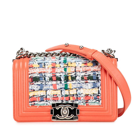 Chanel Boy Chanel Tweed Leather Shoulder Bag