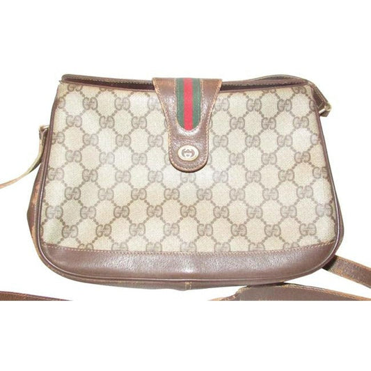 Gucci Leather Canvas Shoulder Bag