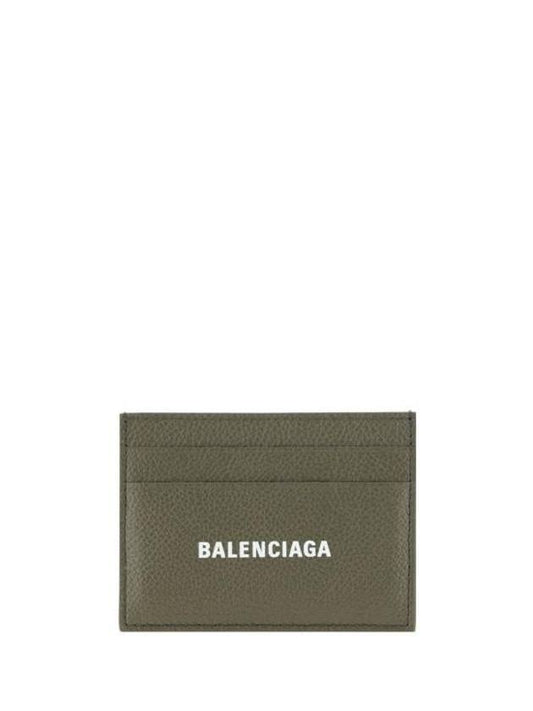 Luxury Balenciaga Trending 2026 Logo Print Cash Card Holder Dark Green