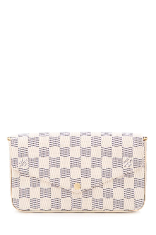 Louis Vuitton Felicie Pochette White Damier Cross-Body