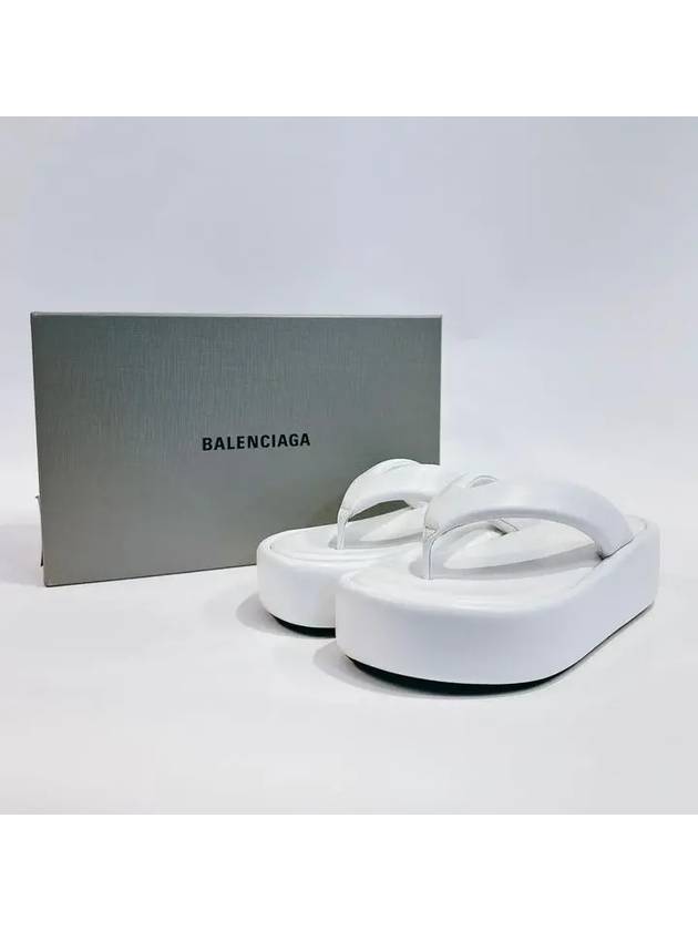 Luxury Balenciaga Trending 2025 Women's Rise Thong Flip Flops White