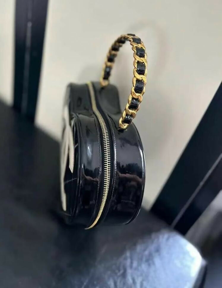 Chanel 1995 Black Heart Vanity Bag