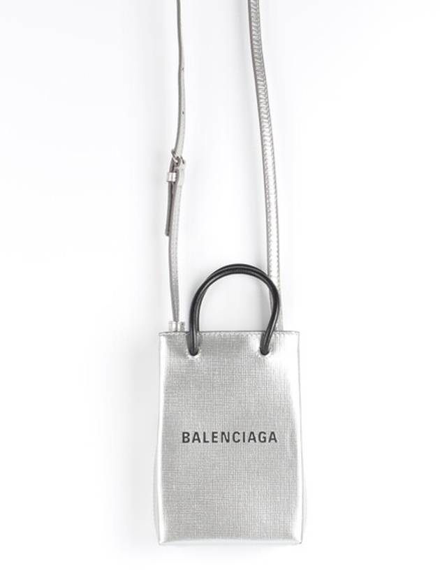Luxury Balenciaga Trending 2026 Phone holder cross bag silver
