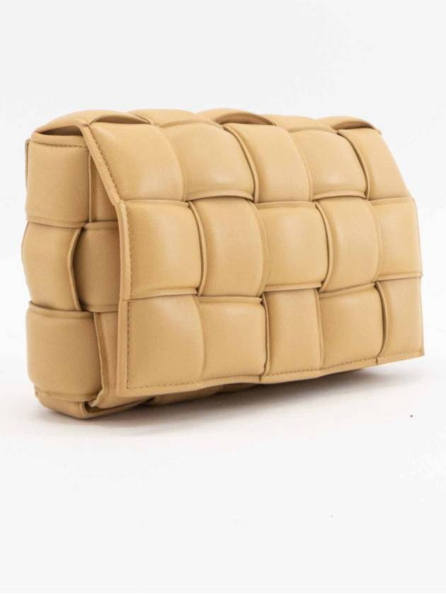Luxury Bottega Veneta Gold Padded Cassette Cross Bag Almond