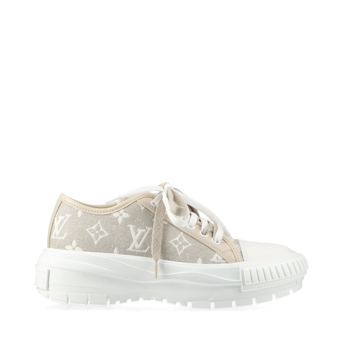 Louis Vuitton LV squadline 22 canvas x leather sneaker 35 ladies beige x white LD1212 monogram LV logo stor bag store