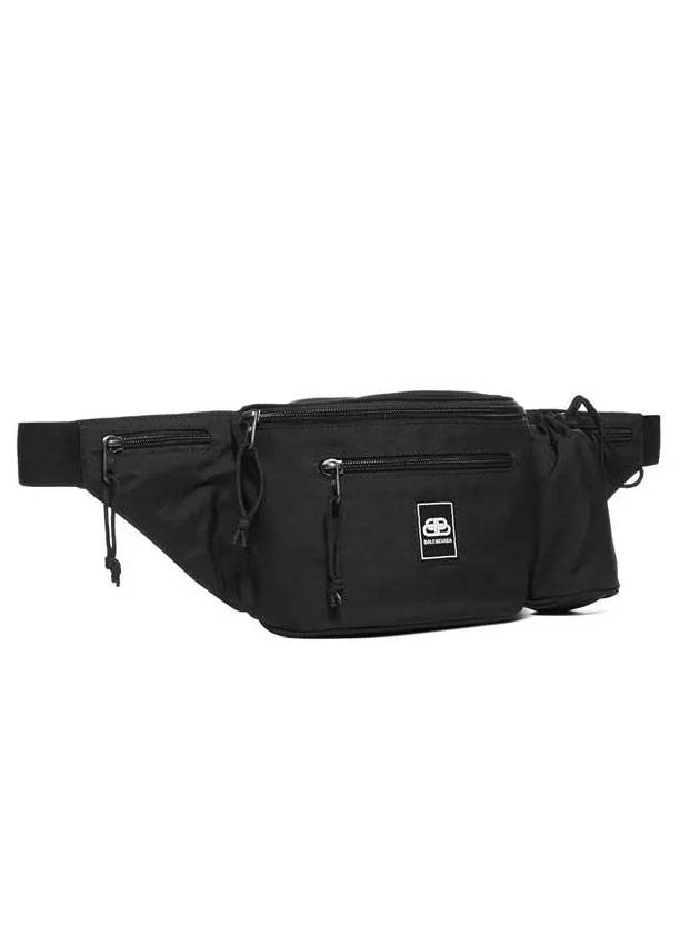 Luxury Balenciaga Trending 2026 Logo Patch Bottle Holder Belt Bag Black