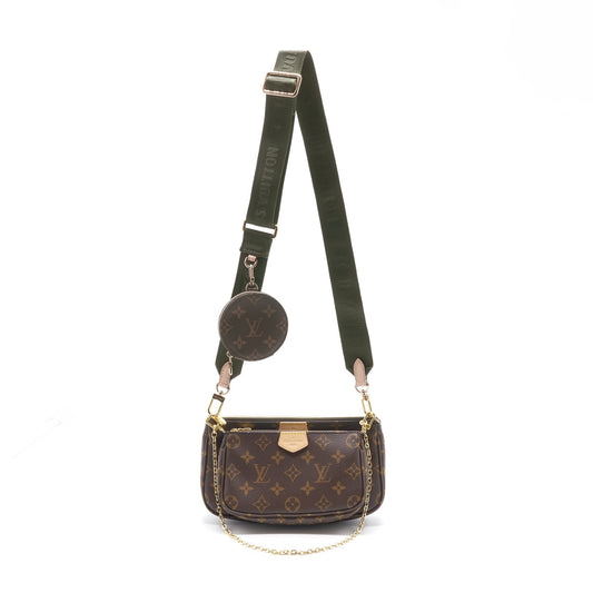 Louis Vuitton Multi Pochette Monogram ACCESSORIES WITH KHAKI STRAP