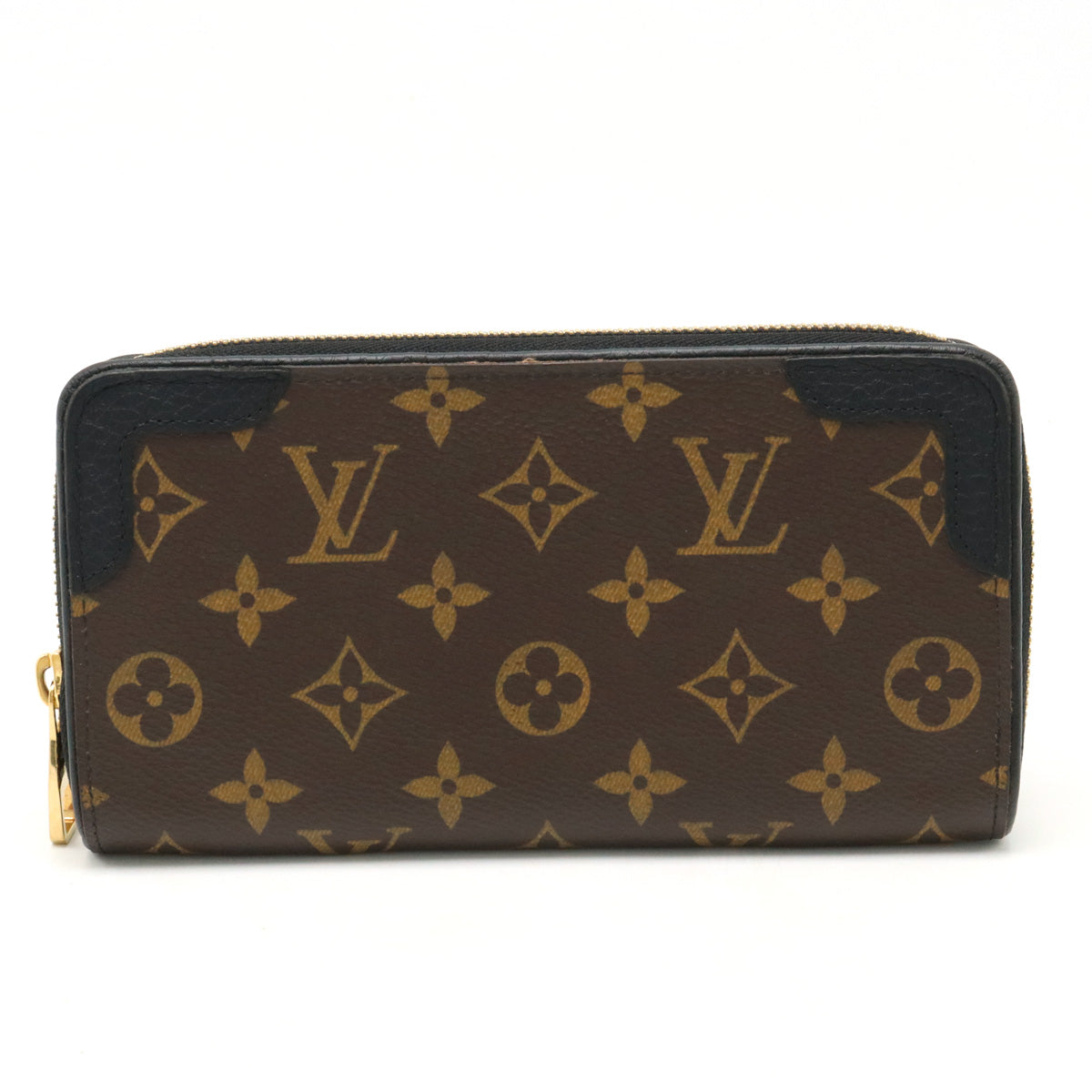 Louis vuitton Monogram Jeep Wallet Retiro Round Fassner Long Wallet Noir Black M61855
