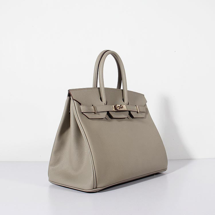 Luxury Hermes 35cm Birkin Bag Epsom Leather Grey Gold