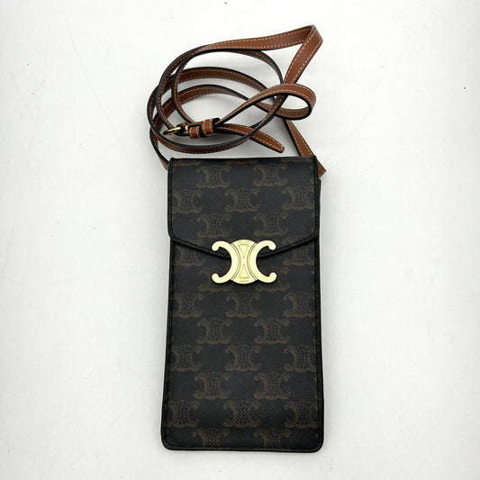 Luxury CELINE TRIOMPHE PHONE POUCH in triomphe canvas LA40765